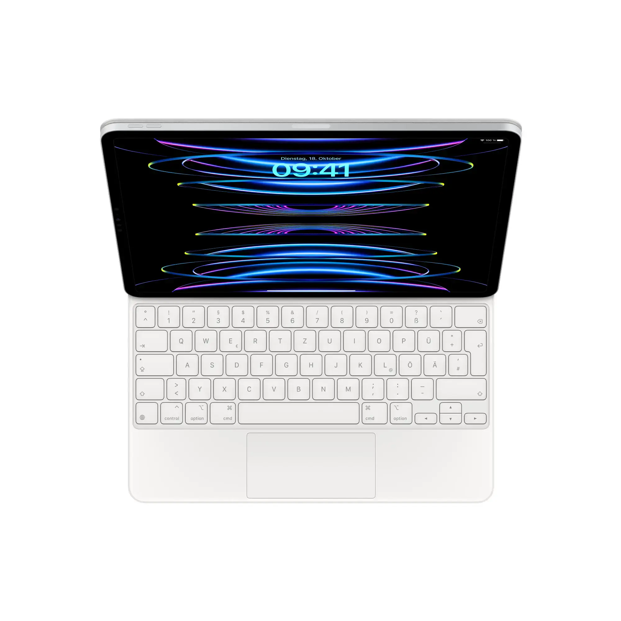 Чехол-клавиатура Apple Magic Keyboard для iPad Air 13" [M2] & iPad Pro 12.9" [3st - 6th generation] - German - White (MJQL3D/A) | немецкая раскладка