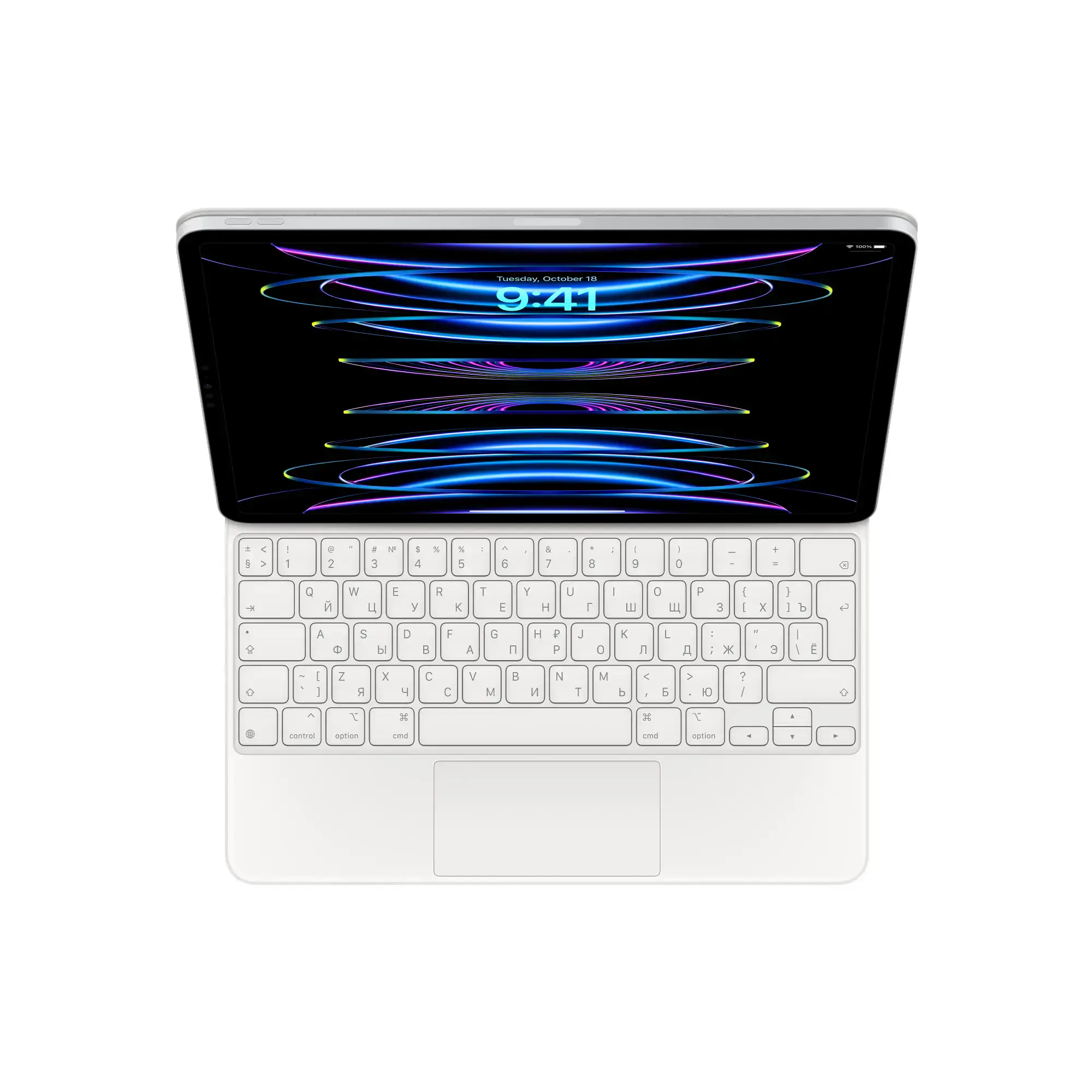 Чохол-клавіатура Apple Magic Keyboard for iPad Air 13" [M2] & iPad Pro 12.9" [3st - 6th generation] - Russian - White (MJQL3RS/A) | російська розкладка