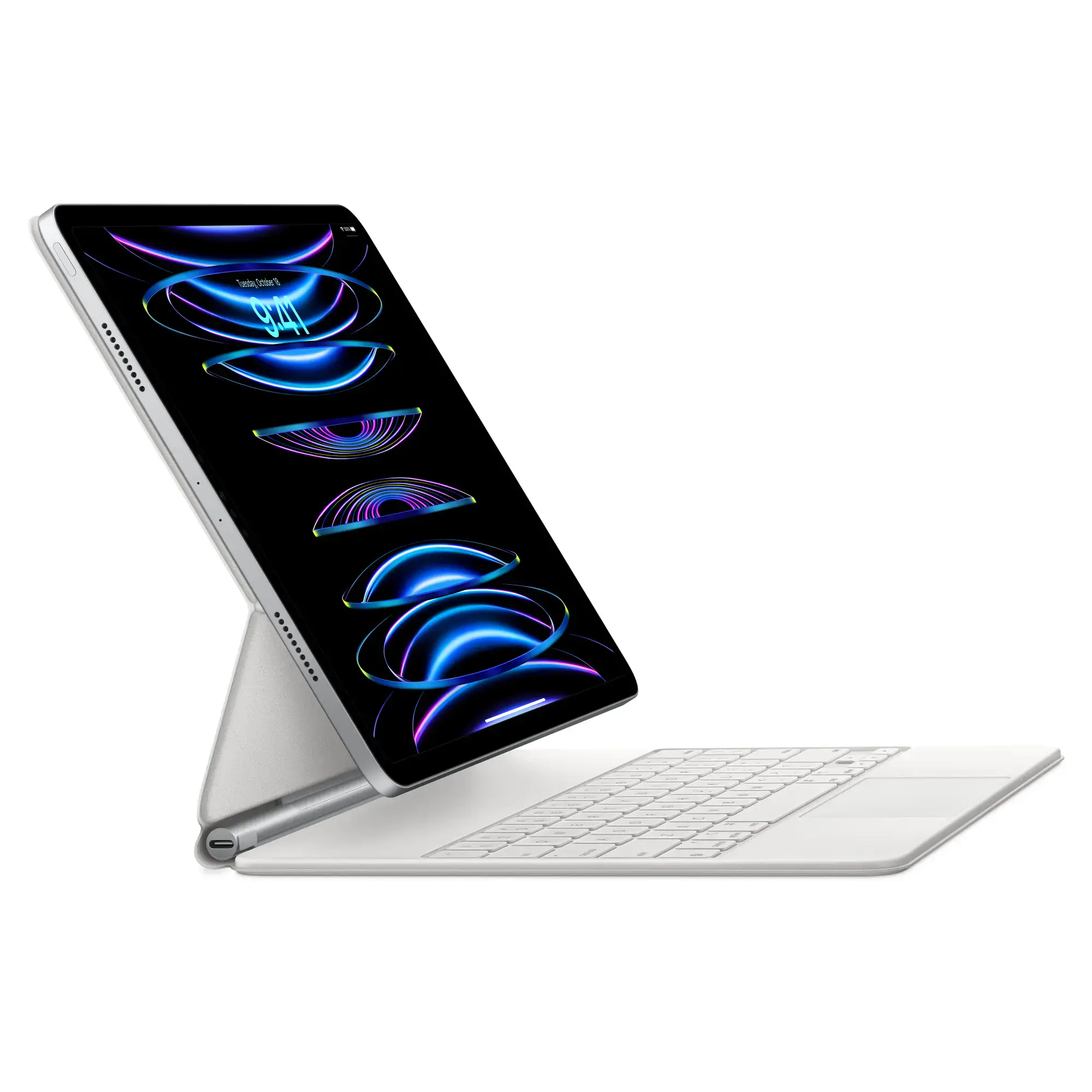 Чохол-клавіатура Apple Magic Keyboard for iPad Air 13" [M2] & iPad Pro 12.9" [3st - 6th generation] - Ukrainian - White (MJQL3UA/A) | українська розкладка