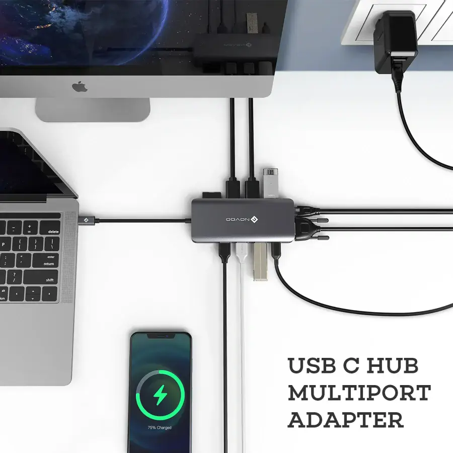 NOVOO 11 in 1 USB C HUB R11 (NVHUBGY11PDNS-MB)