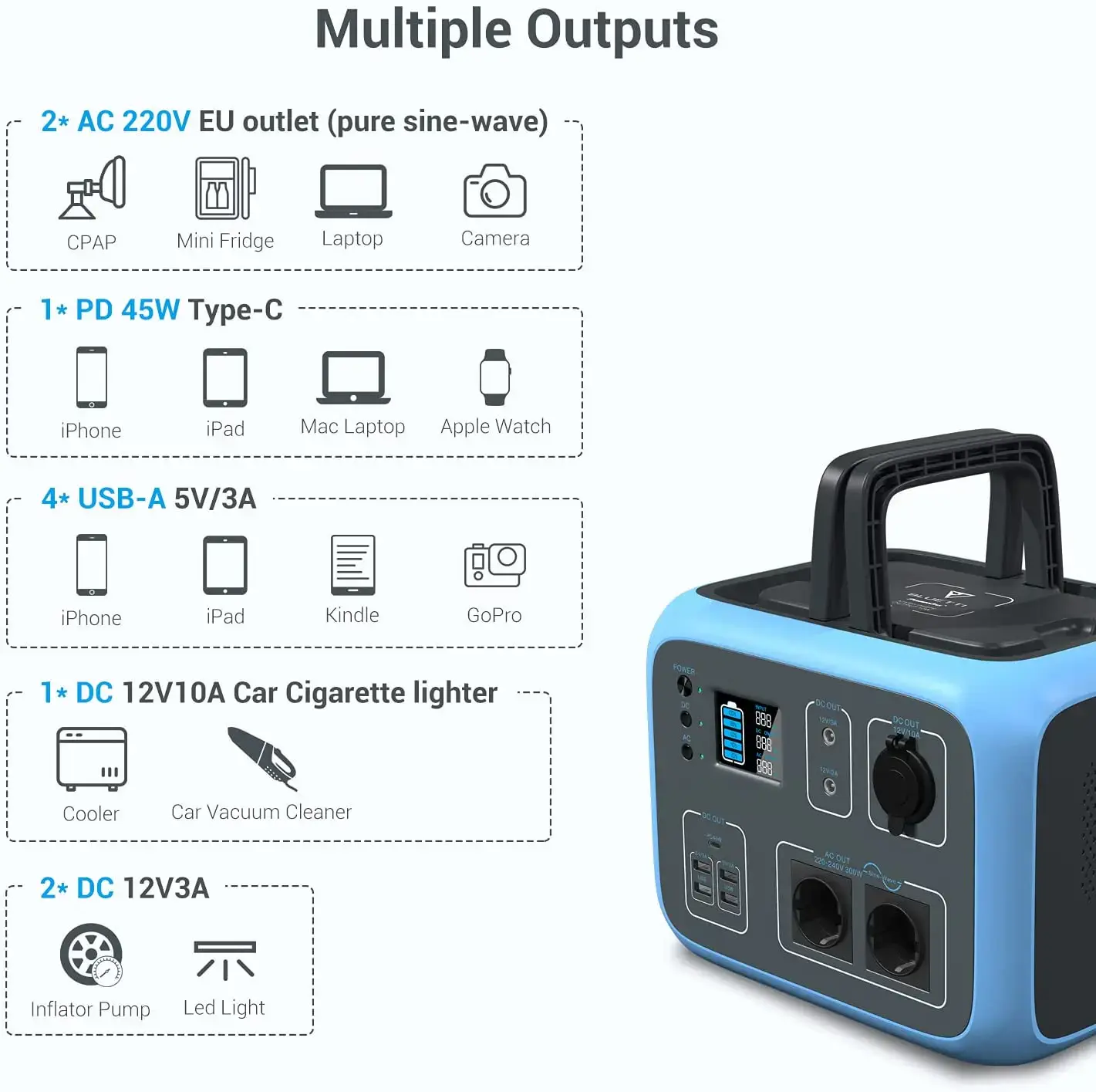 Портативна зарядна станція BLUETTI PowerOak AC50S Portable Power Station | 300W 500Wh - Blue