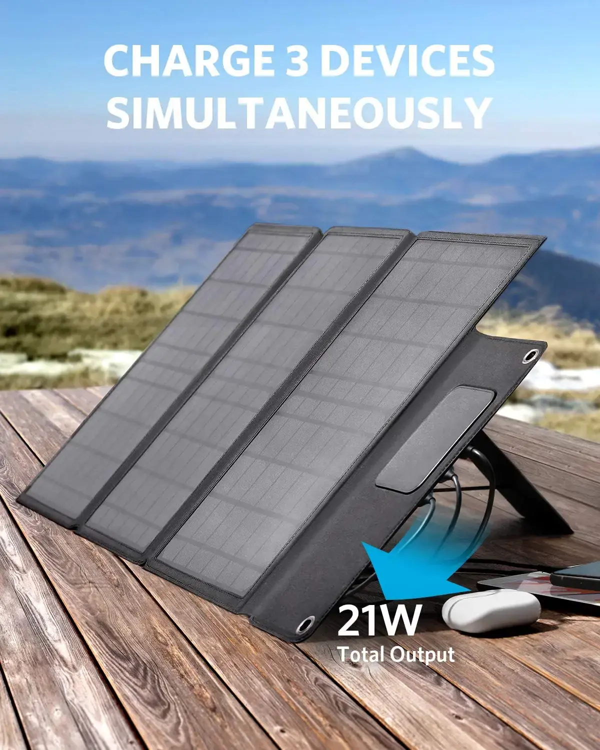 Сонячна панель Anker PowerSolar 24W 3-Port USB Solar Battery Charger (А2424011)