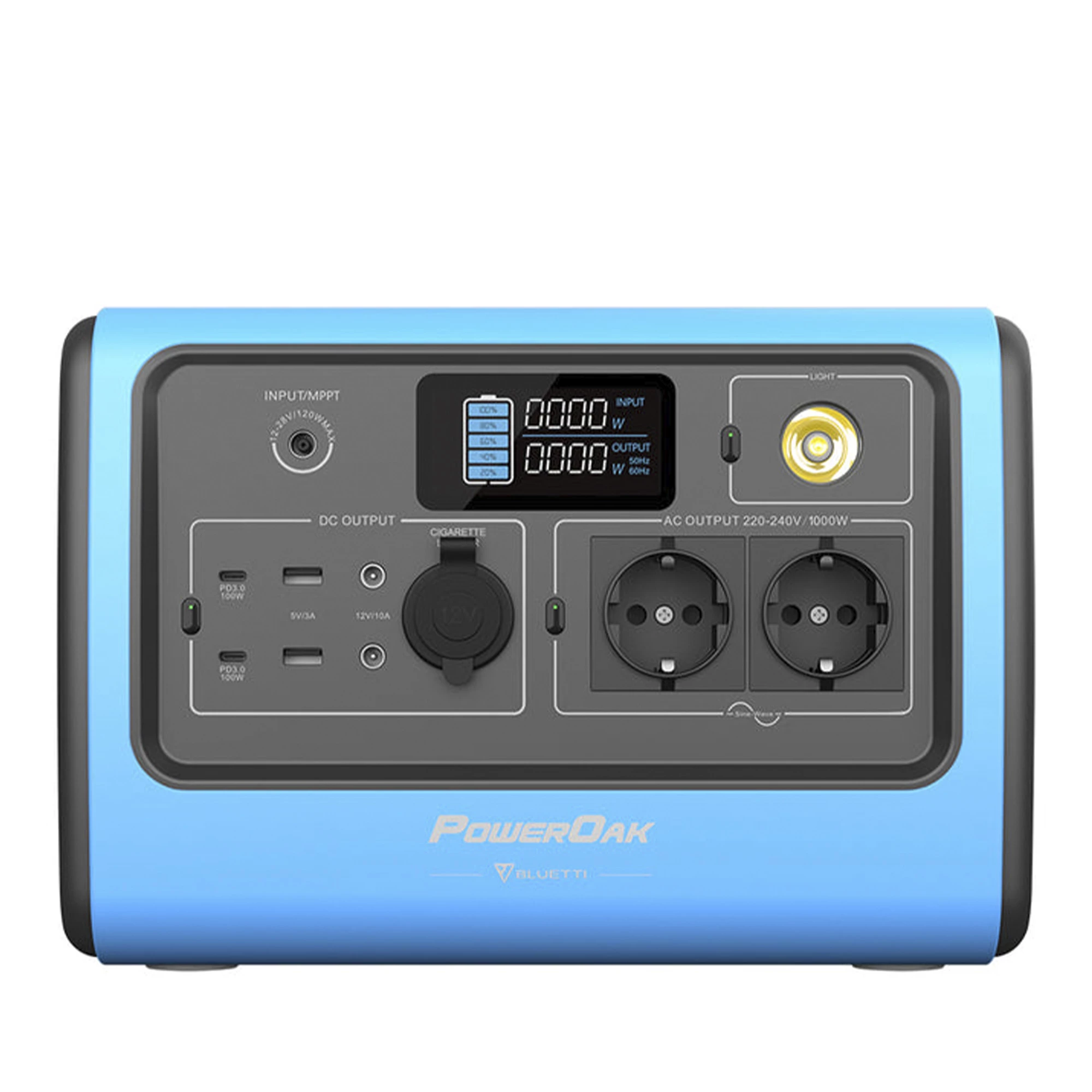 Портативная зарядная станция BLUETTI PowerOak EB70 Portable Power Station | 1000W 716Wh - Blue