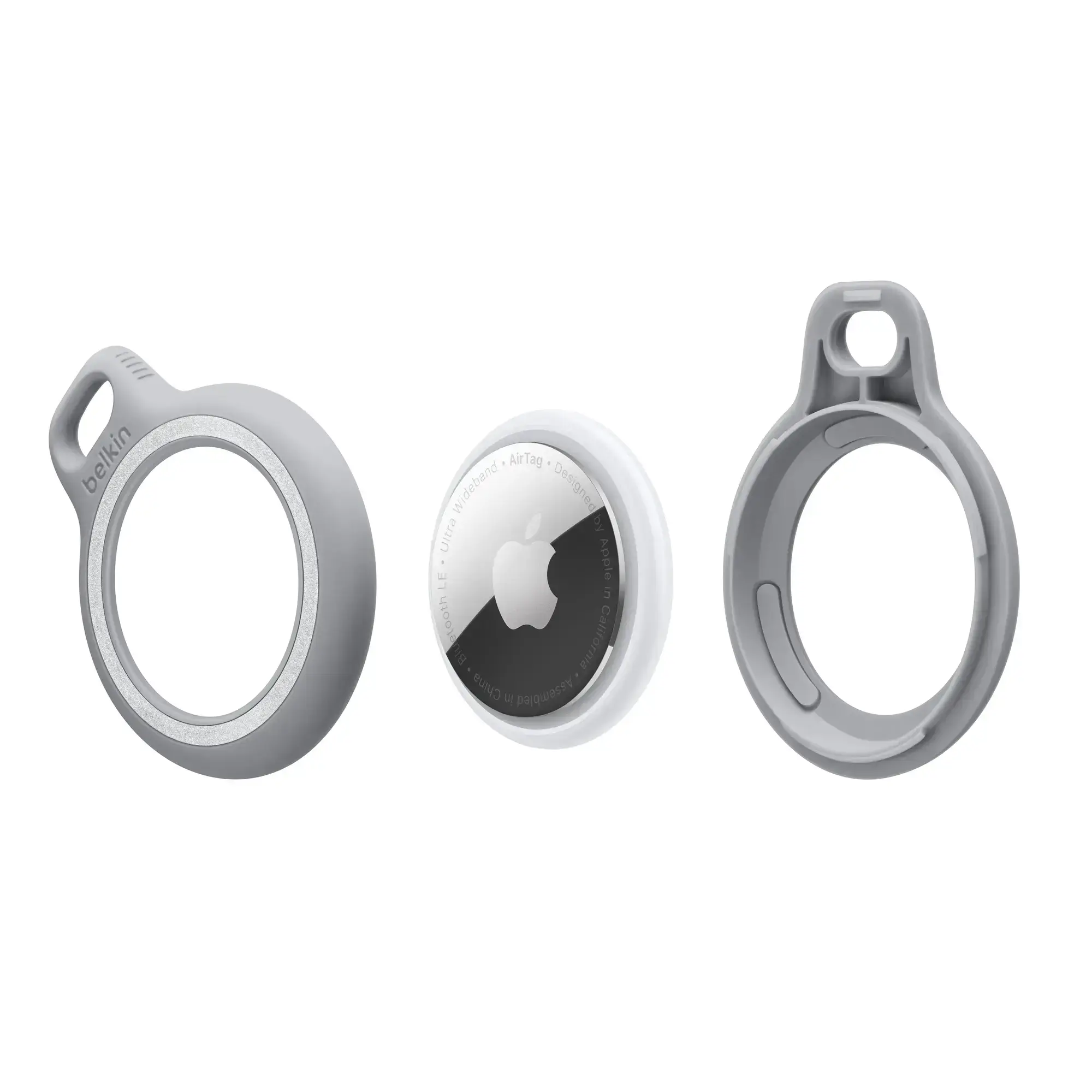 Belkin Reflective Secure Holder with Key Ring for AirTag 1 шт - Light Gray (MSC011dsGS)