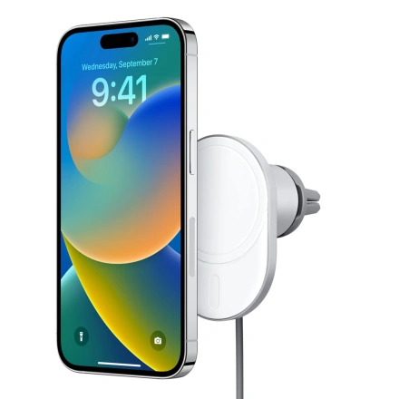 Бездротовий автомобільний зарядний пристрій Belkin BOOST↑CHARGE PRO Wireless Car Charger with MagSafe 15W (WIC008dsGR)