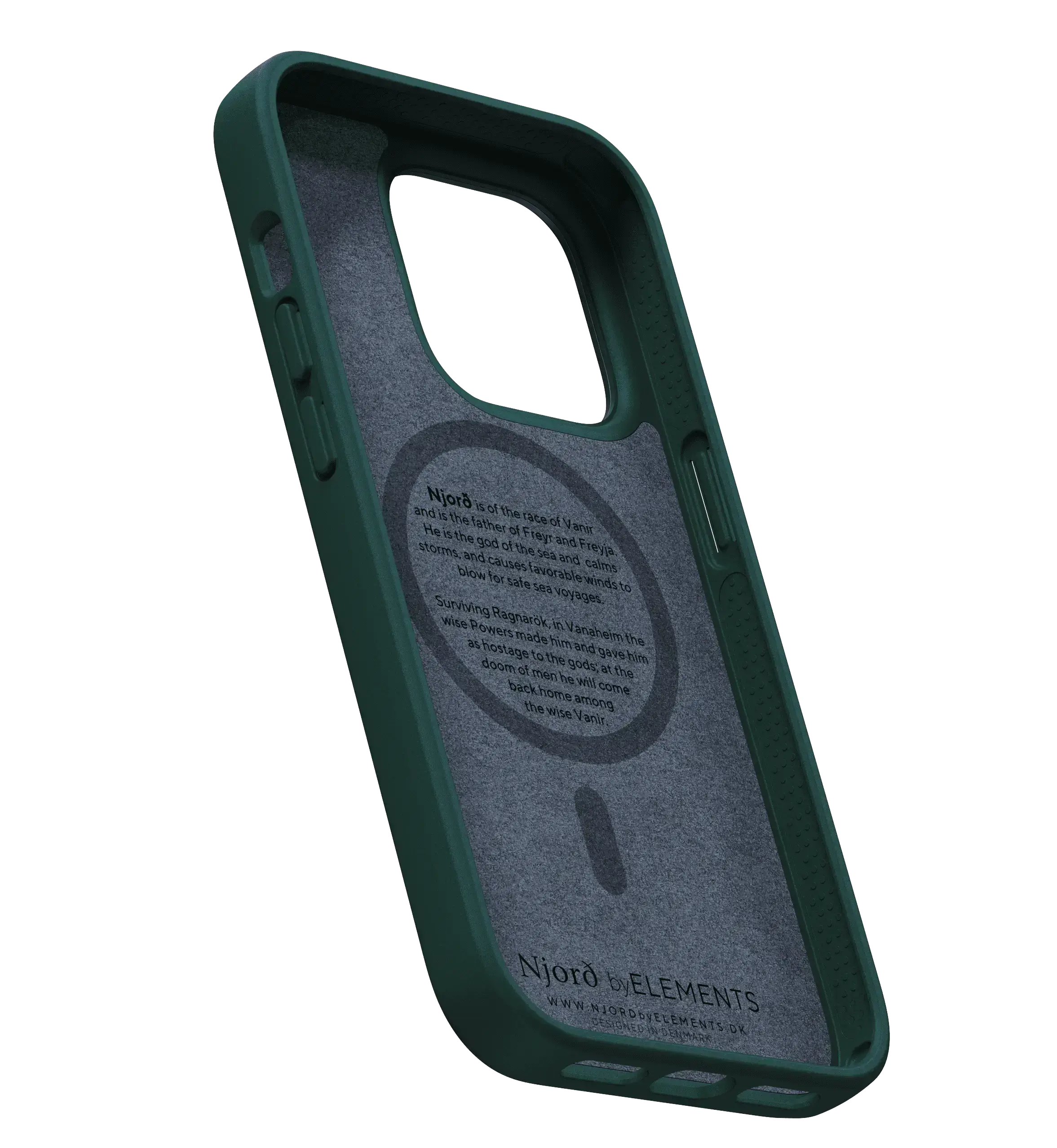 Чехол Njord Salmon Leather Magsafe Case for iPhone 14 Pro - Green (NA43SL02)