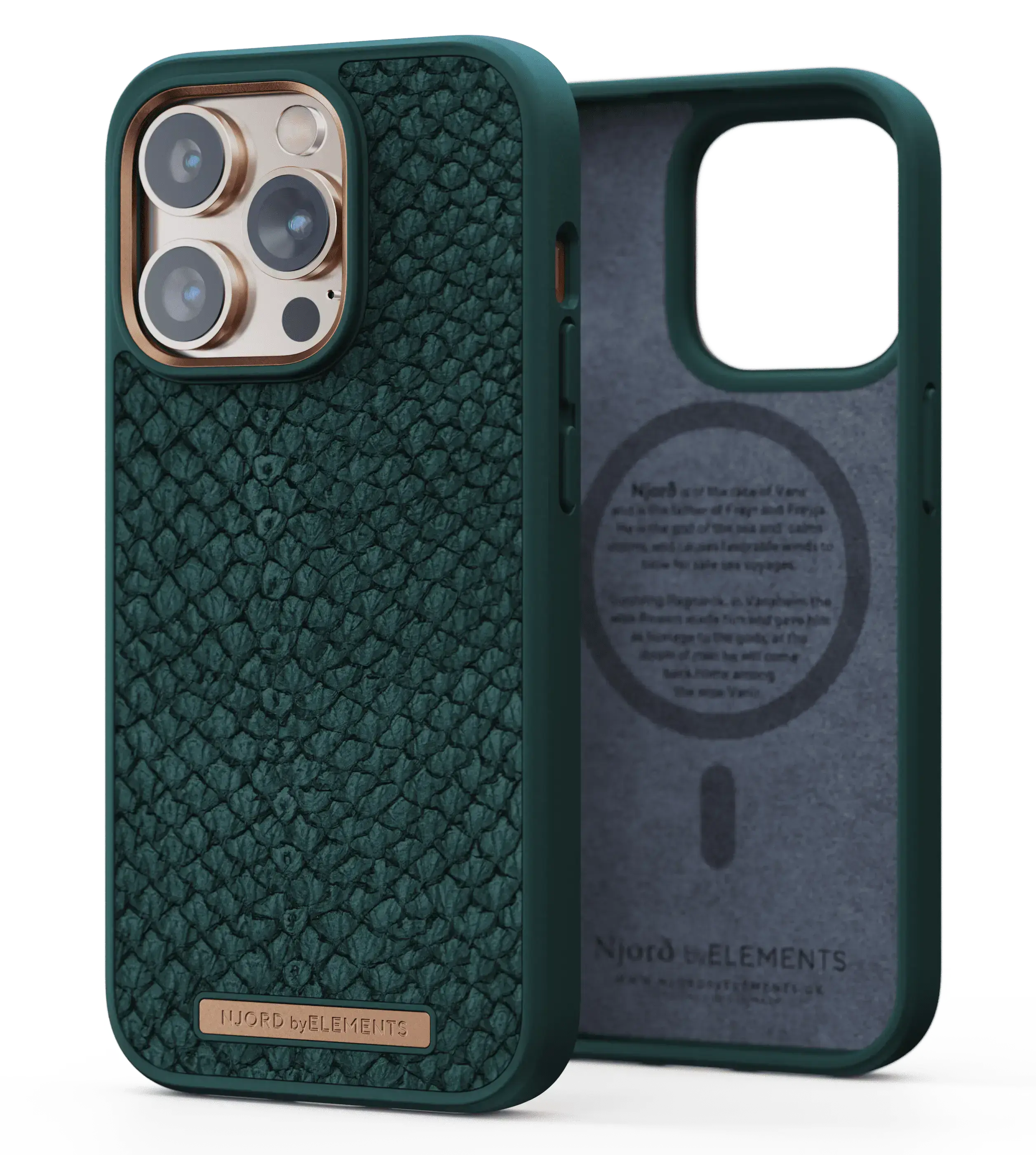 Чехол Njord Salmon Leather Magsafe Case for iPhone 14 Pro - Green (NA43SL02)
