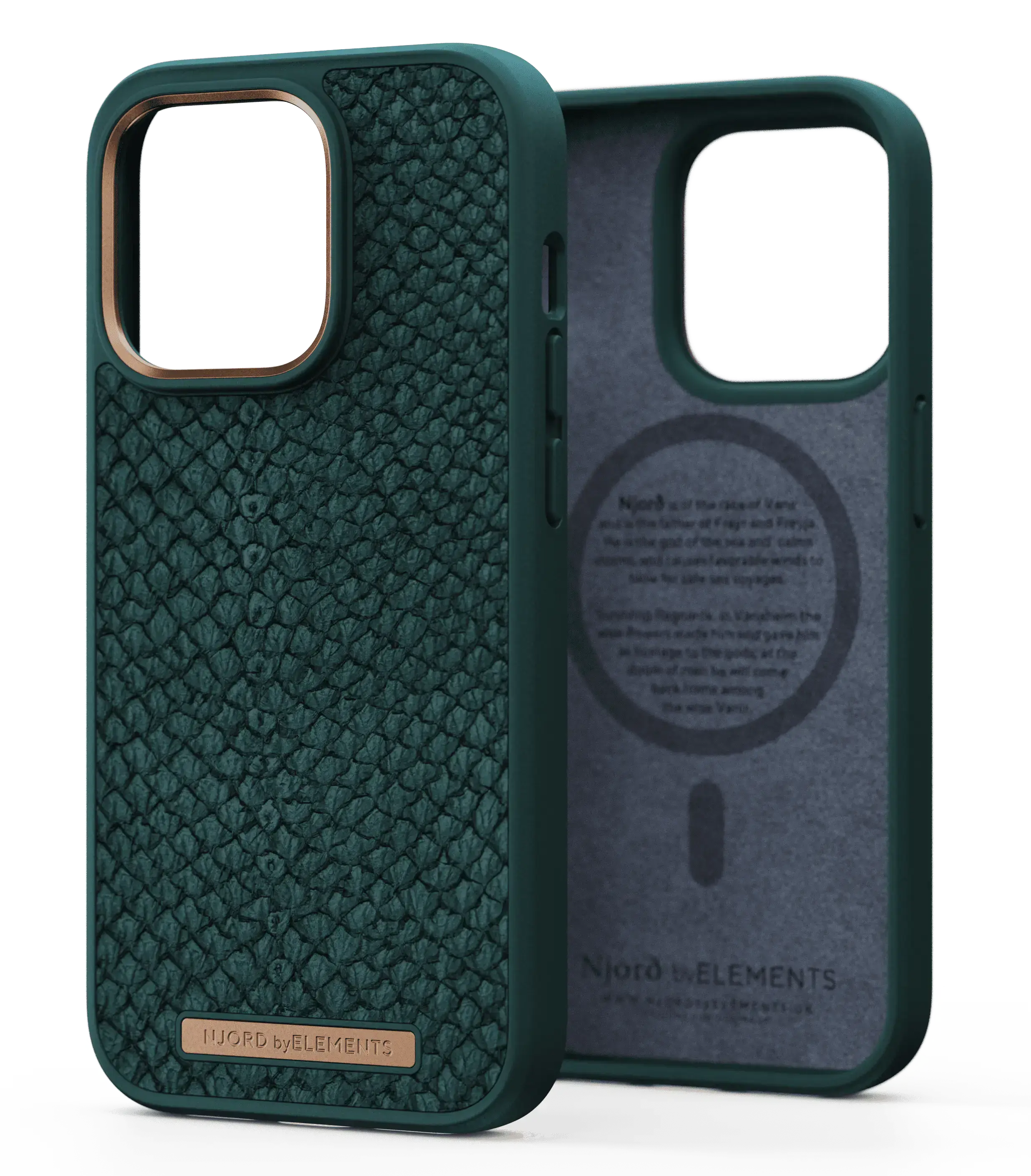 Чехол Njord Salmon Leather Magsafe Case for iPhone 14 Pro - Green (NA43SL02)
