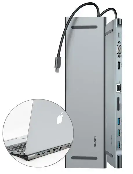 Док-станция для ноутбука Baseus Enjoyment Series Type-C Notebook HUB Adapter (CATSX-F0G)