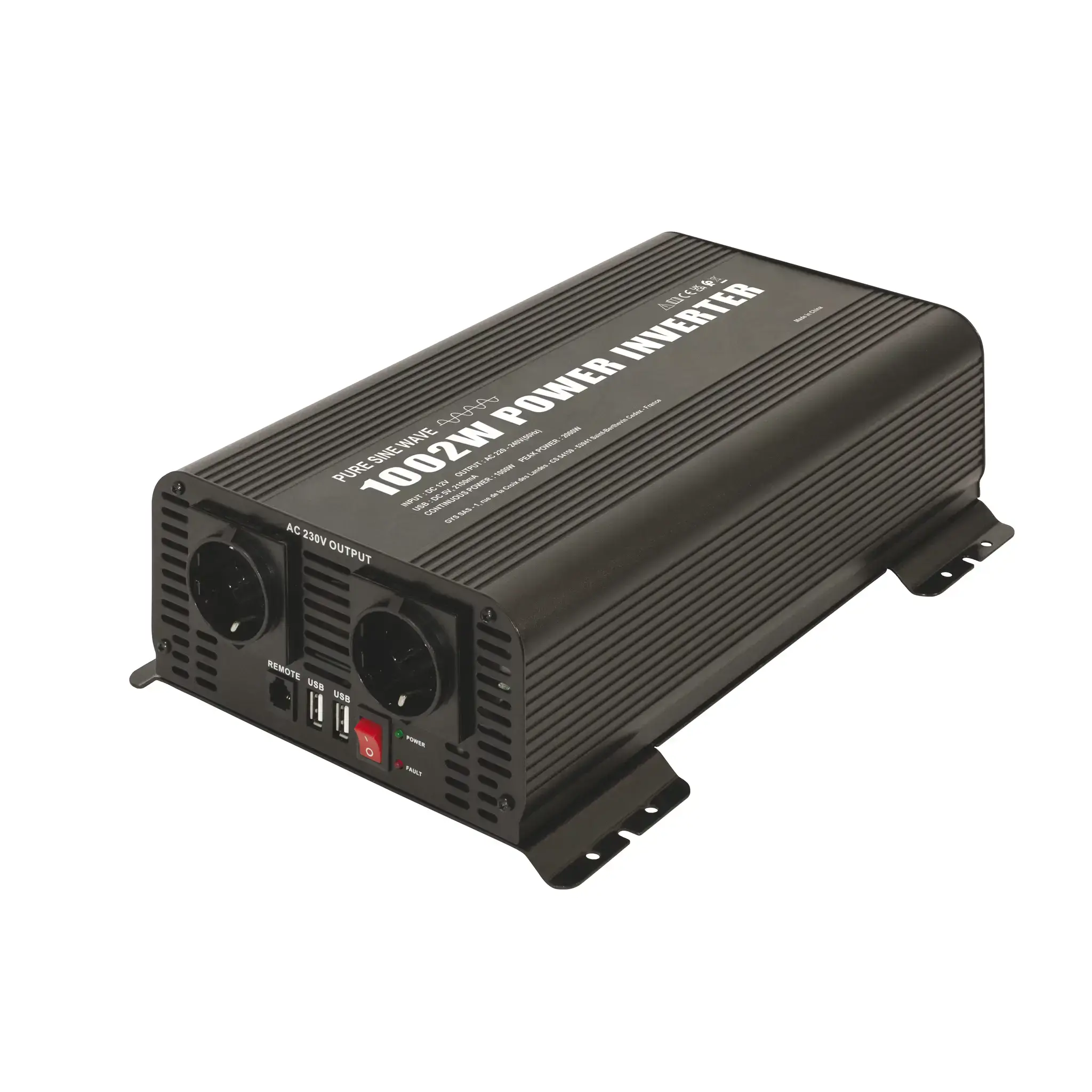Інвертор напруги GYS PSW 1002 Вт, 12/220V Правильна синусоіда