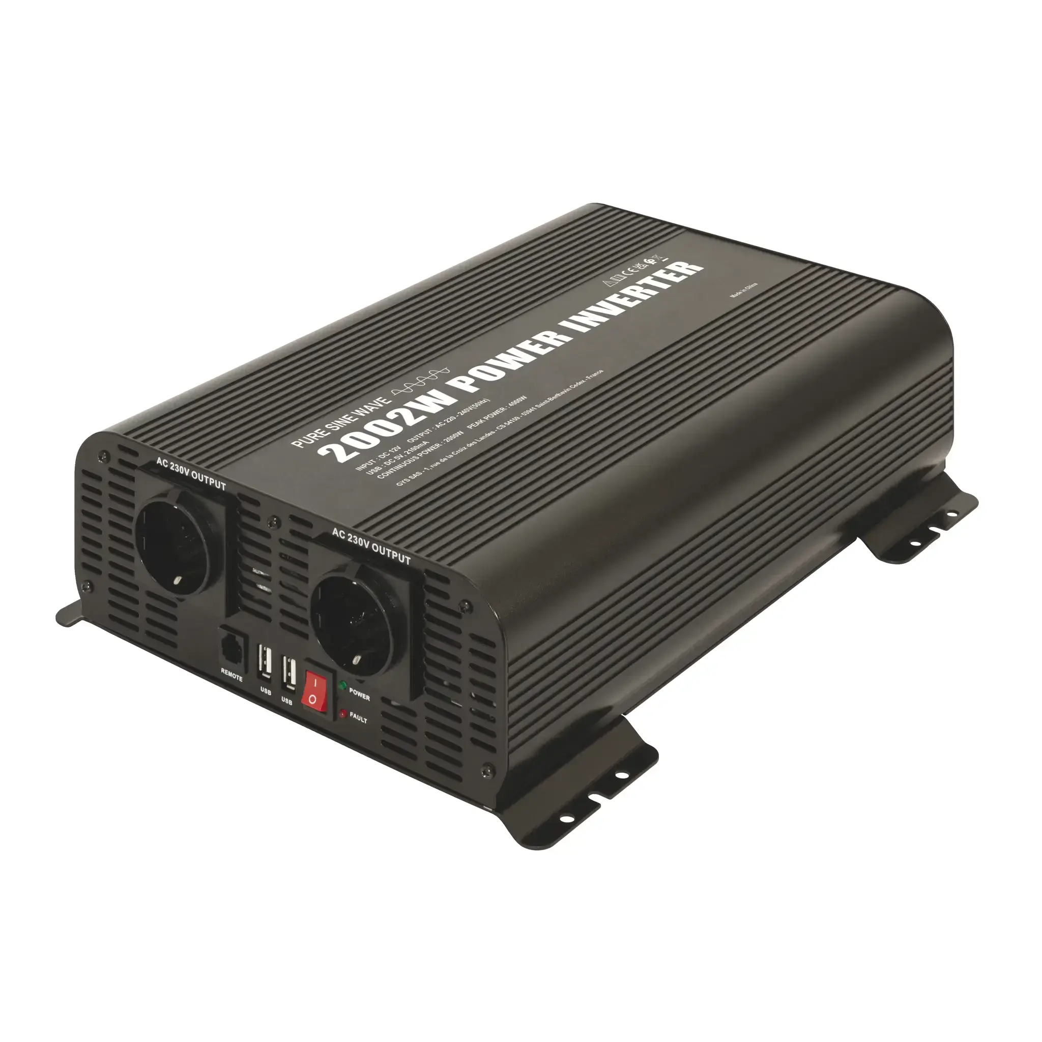 Інвертор напруги GYS PSW 2002 Вт, 12/220V Правильна синусоіда