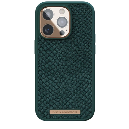 Чехол Njord Salmon Leather Magsafe Case for iPhone 14 Pro - Green (NA43SL02)
