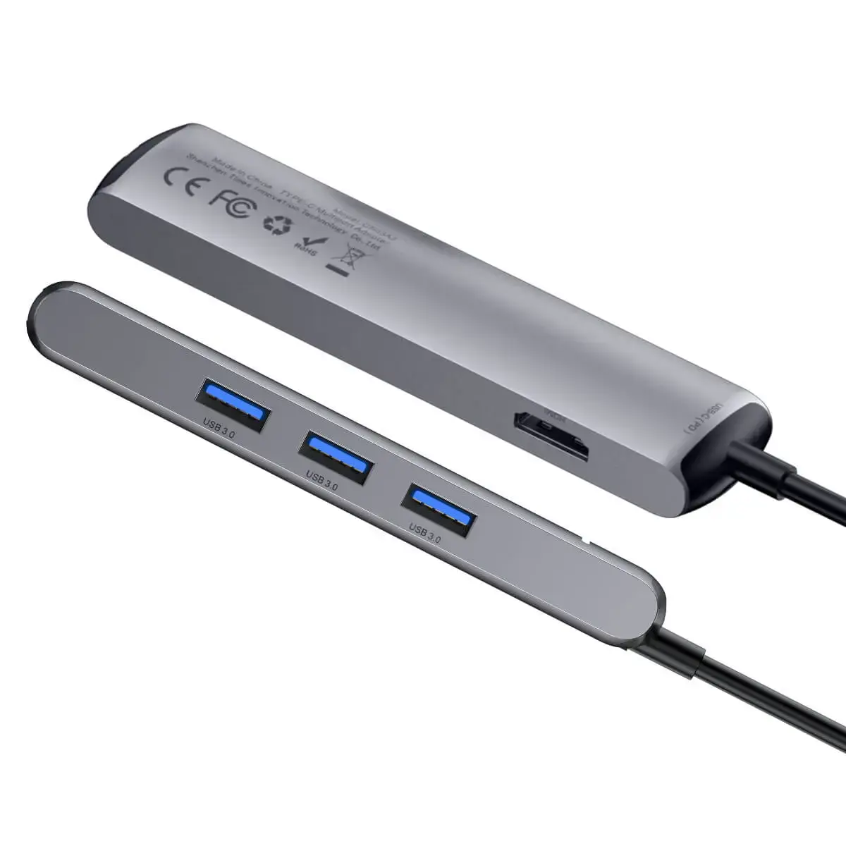Мультипортовий адаптер Baseus Mechanical Eye 6-in-1 Type-C to 3xUSB3.0+RJ-45+HDMI (CAHUB-J0G)