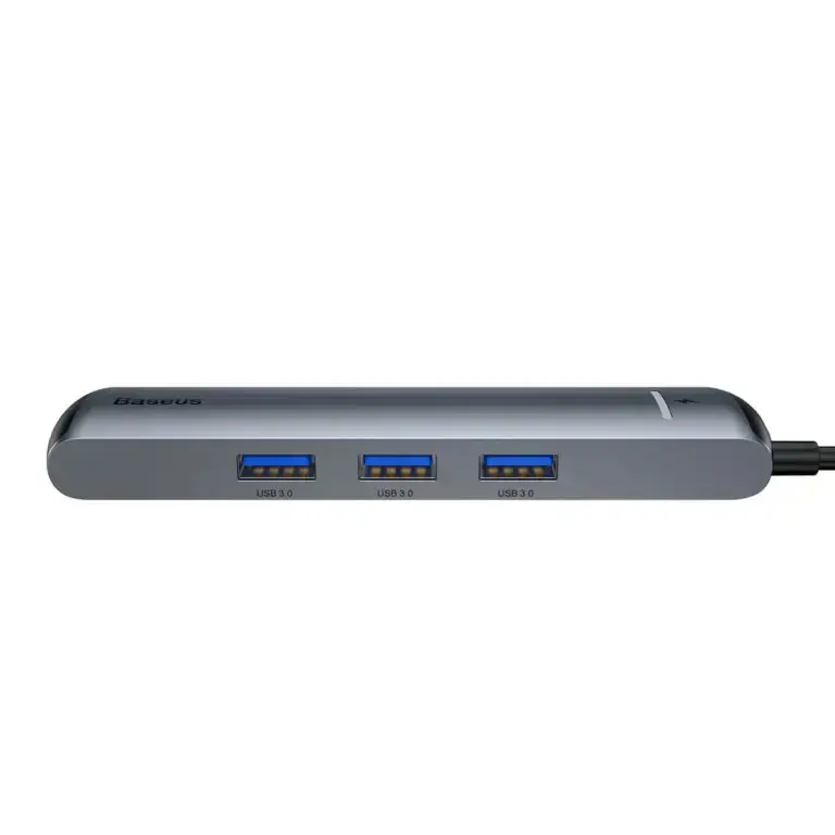 Мультипортовий адаптер Baseus Mechanical Eye 6-in-1 Type-C to 3xUSB3.0+RJ-45+HDMI (CAHUB-J0G)