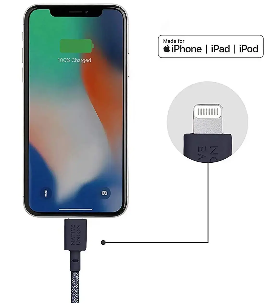 Native Union Belt Cable USB-C to Lightning Indigo (1.2 m) (BELT-CL-IND-2-NP)