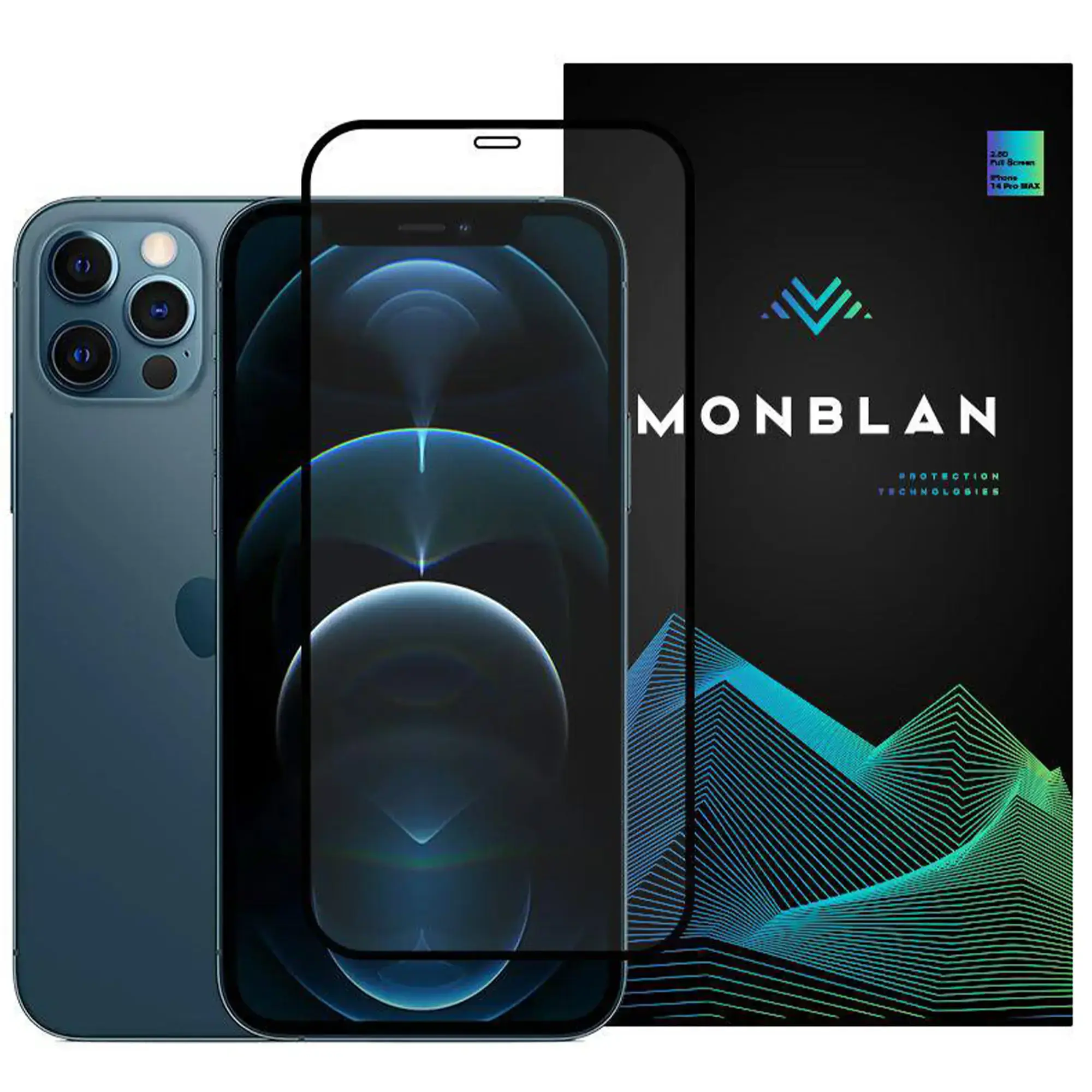 Защитное стекло Monblan Anti Static для iPhone 12 12 Pro - Black (00584)