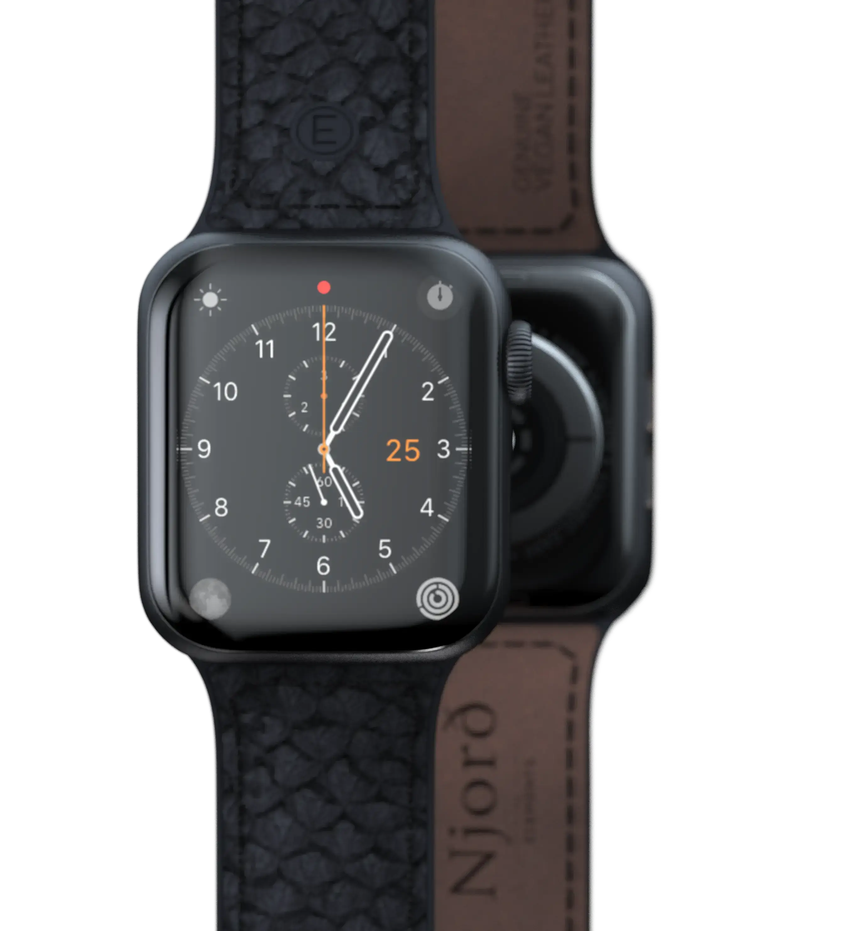 Ремешок Njord Salmon Leather Strap for Apple Watch 44/45/46/49mm - Dark Grey (SL14120)