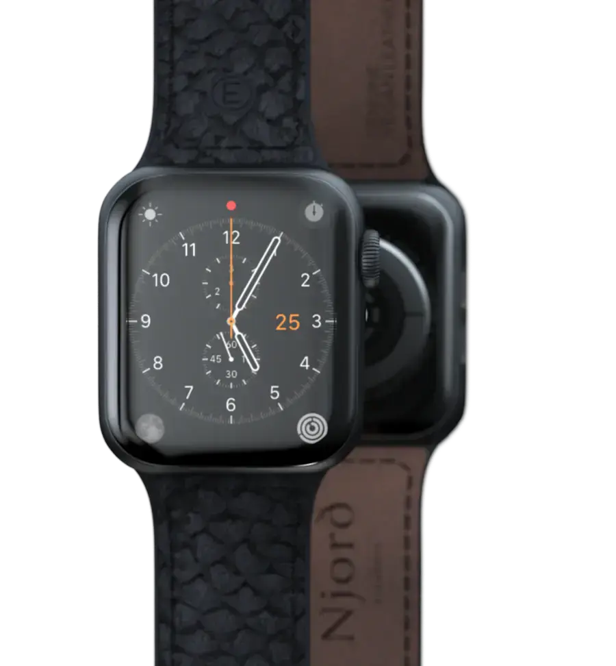 Ремешок Njord Salmon Leather Strap for Apple Watch 44/45/46/49mm - Dark Grey (SL14120)