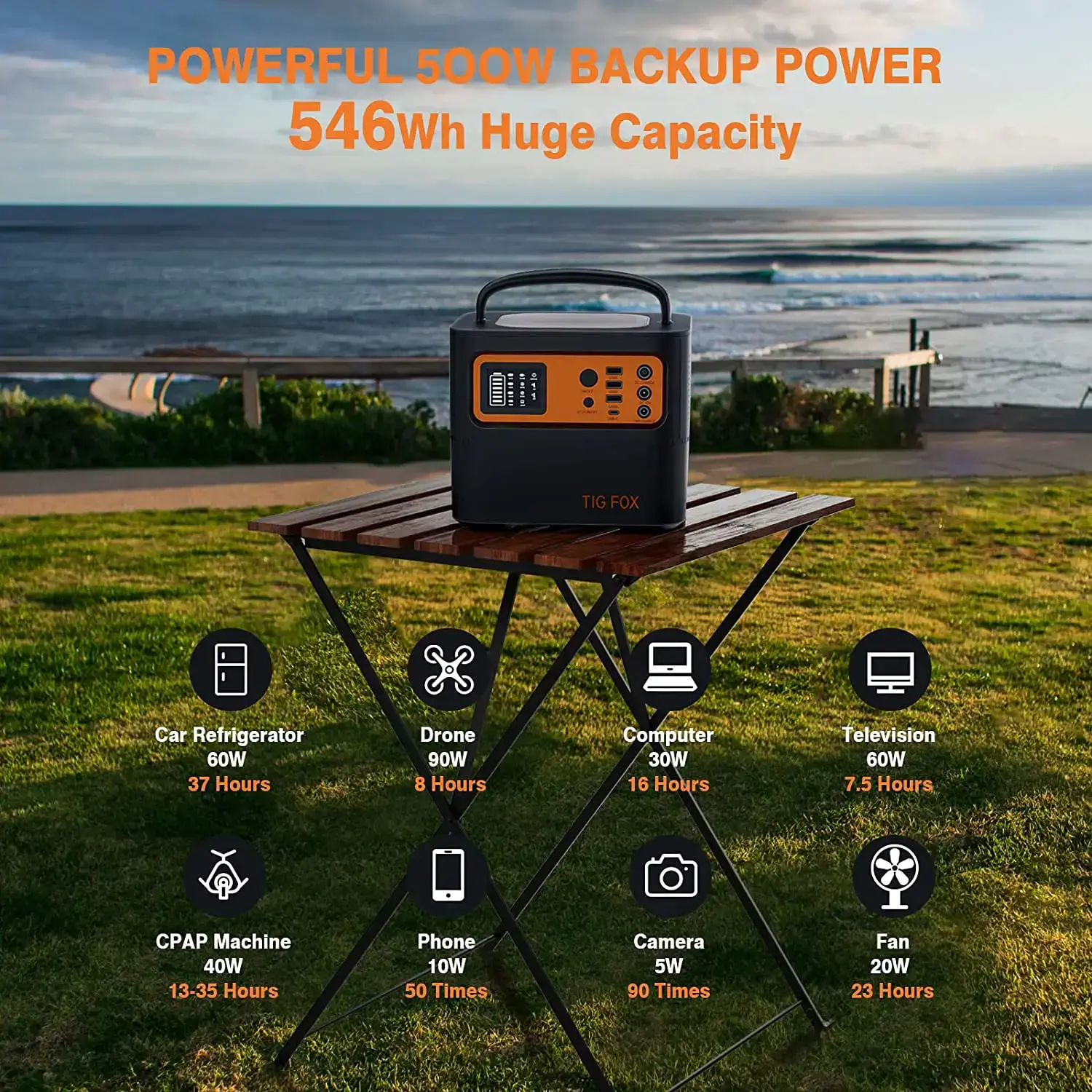 Зарядная станция Tig Fox T500 540Wh | 500W