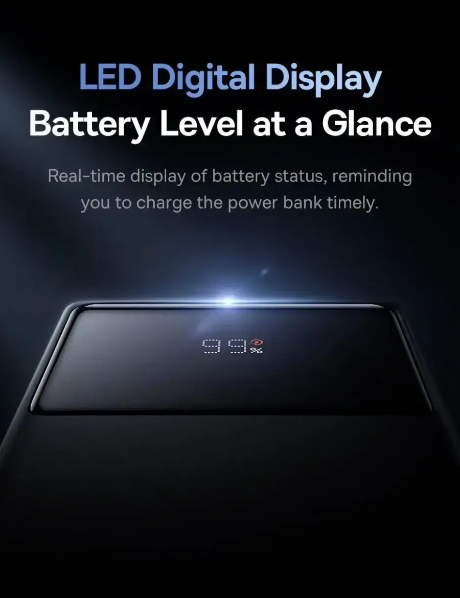 Зовнішній акумулятор Baseus Star Lord Display 22.5W 30000 mAh Black (PPXJ060101)