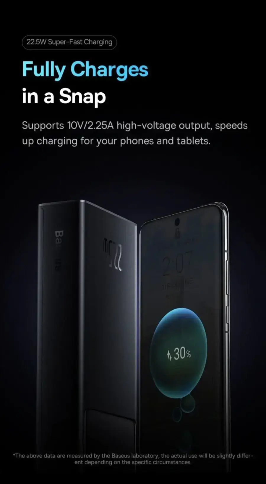 Зовнішній акумулятор Baseus Star Lord Display 22.5W 30000 mAh Black (PPXJ060101)