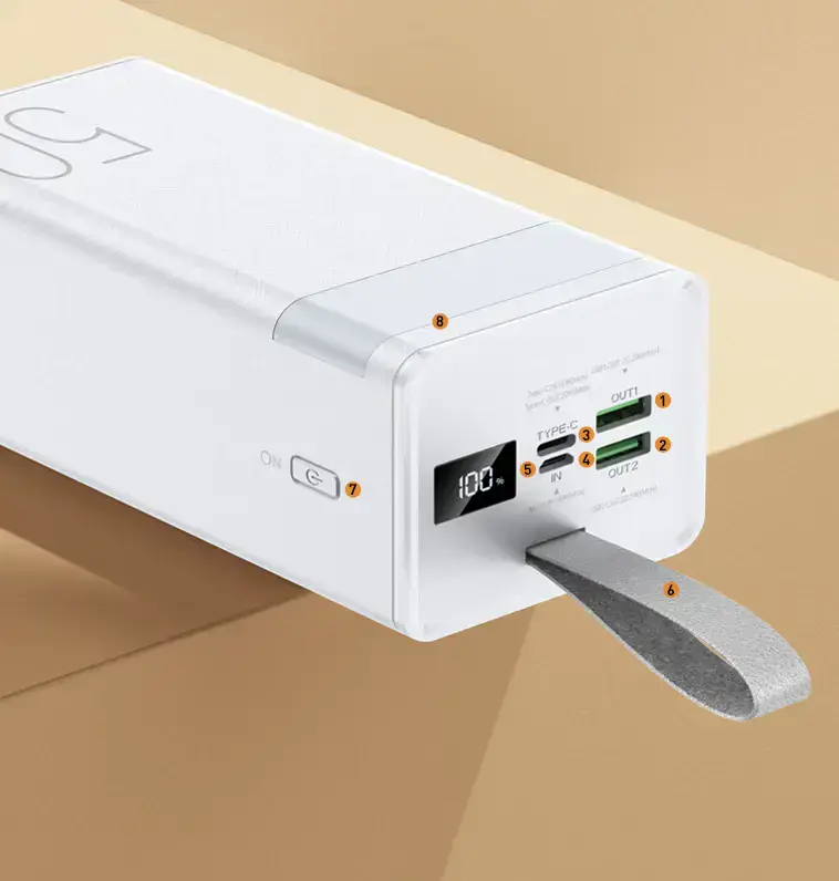 Зовнішній акумулятор REMAX Chinen Series Fast Charging Power Bank with LED Light 50000mAh 22.5W (RPP-321)