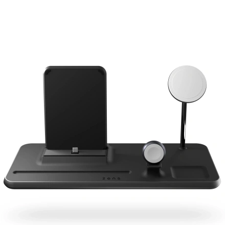 Беспроводное зарядное устройство для Zens 4-in-1 MagSafe + Watch + iPad Wireless Charging Station Black (ZEDC21B/00)