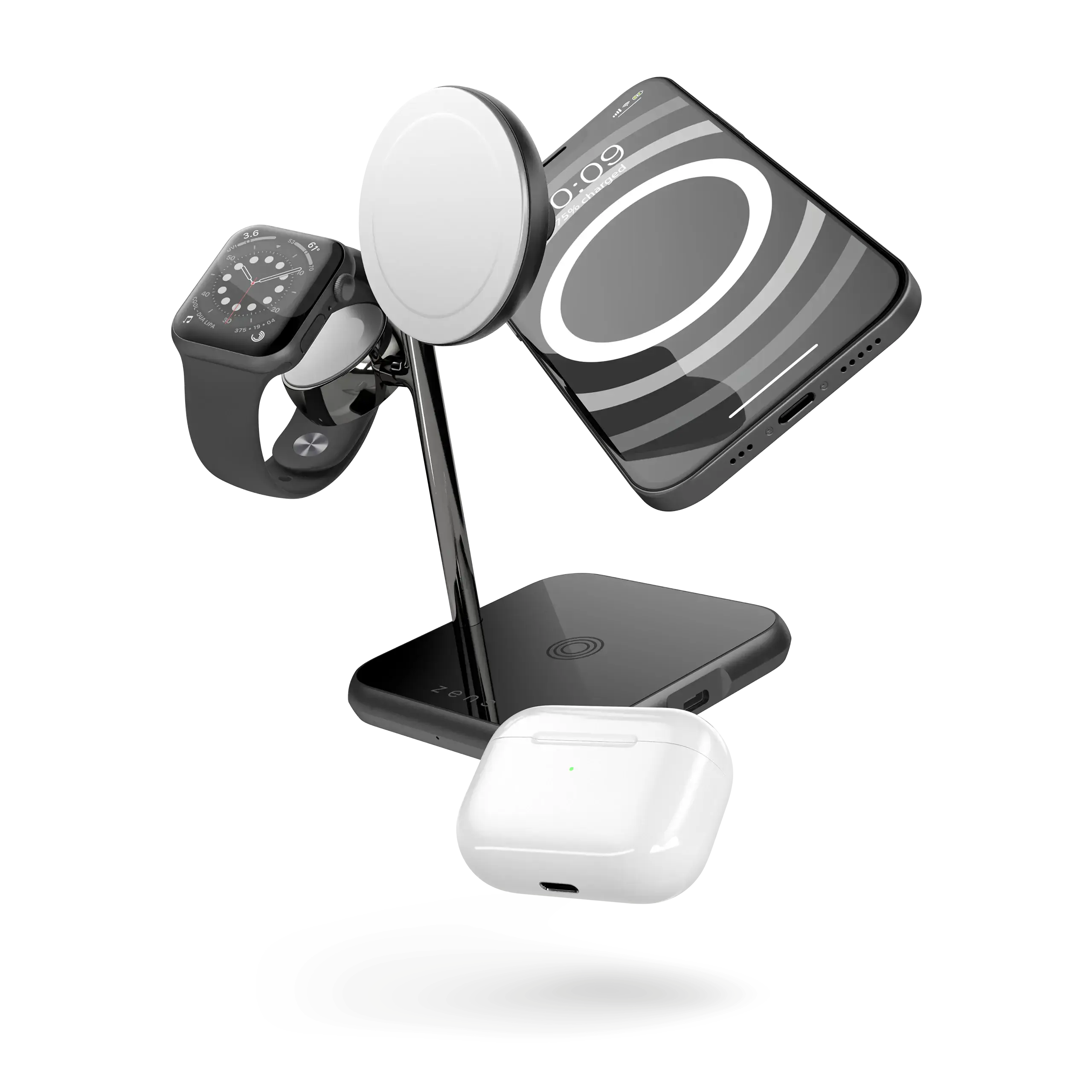 Бездротова зарядна станція Zens 4-in-1 MagSafe + Watch Wireless Charging Station - Black (ZEDC22B/00)