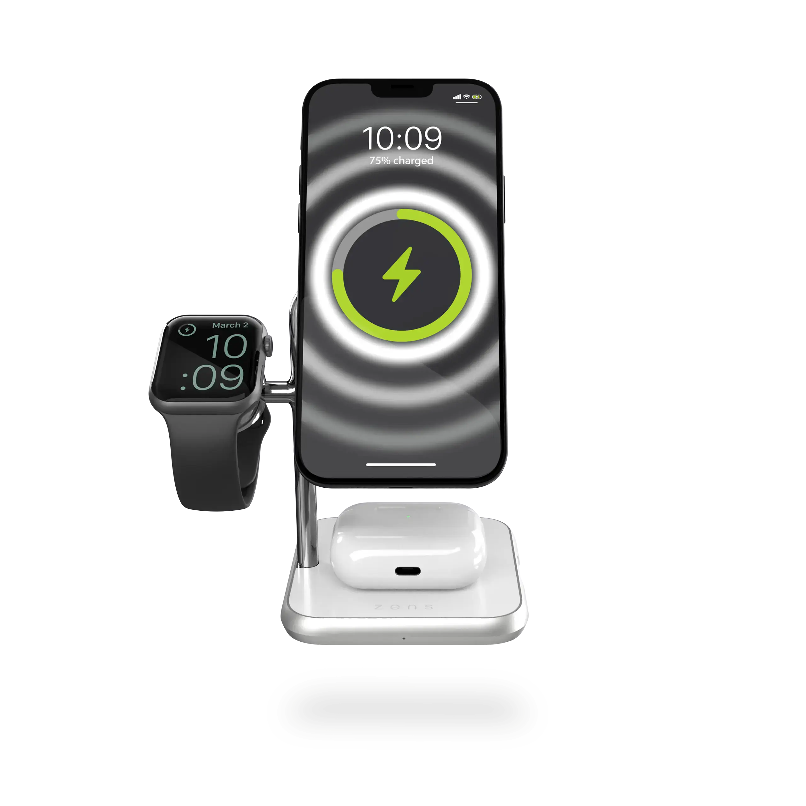 Бездротова зарядна станція Zens 4-in-1 MagSafe + Watch Wireless Charging Station - White (ZEDC22W/00)