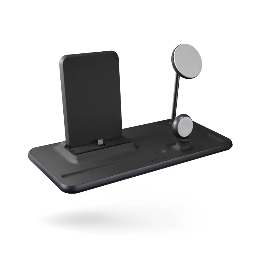 Беспроводное зарядное устройство для Zens 4-in-1 MagSafe + Watch + iPad Wireless Charging Station Black (ZEDC21B/00)