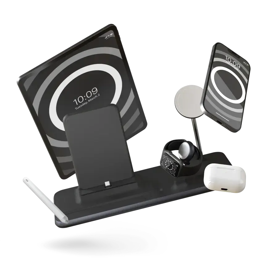 Беспроводное зарядное устройство для Zens 4-in-1 MagSafe + Watch + iPad Wireless Charging Station Black (ZEDC21B/00)