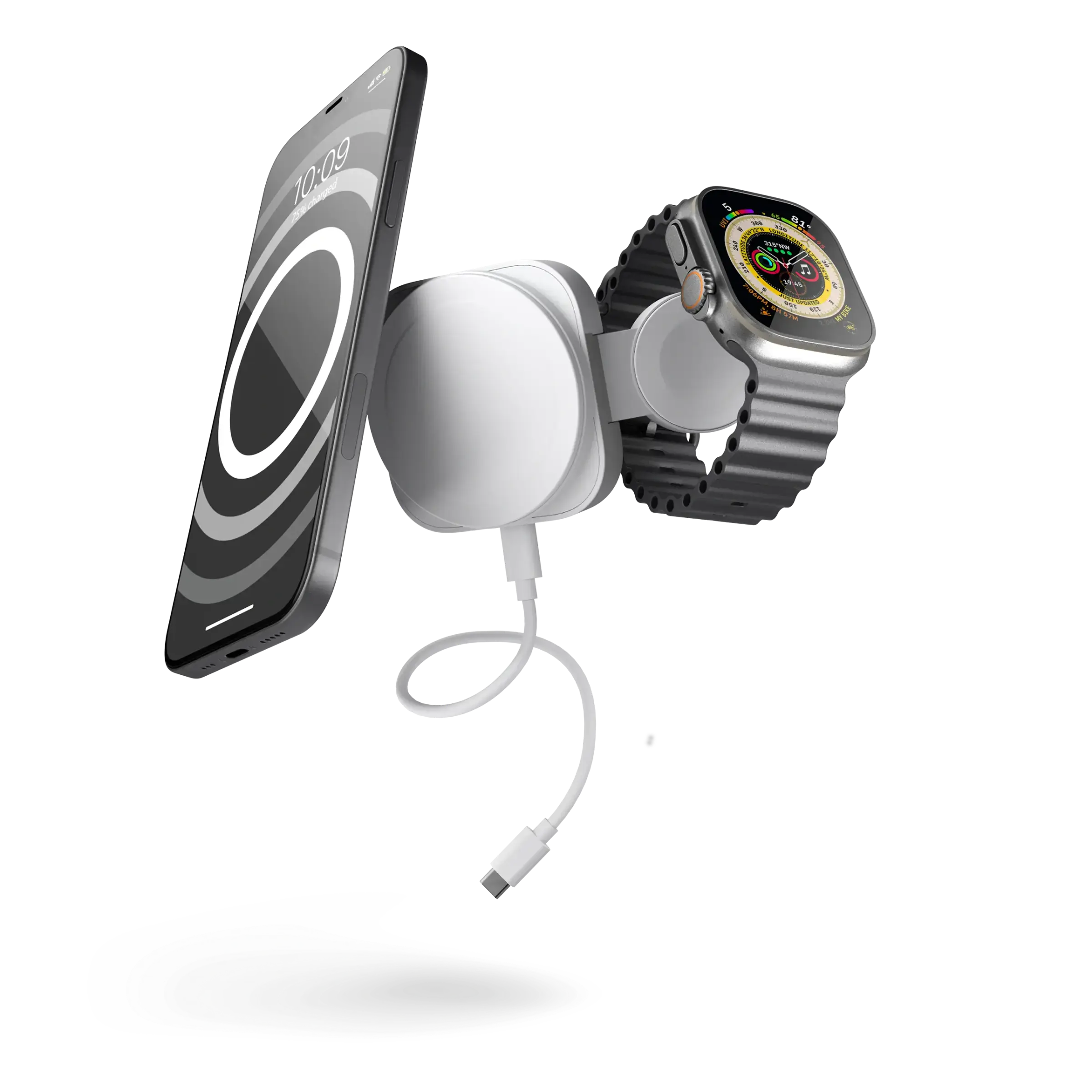 Дорожній зарядний пристрій Zens 2-in-1 MagSafe + Watch Travel Charger - White (ZEDC24W/00)