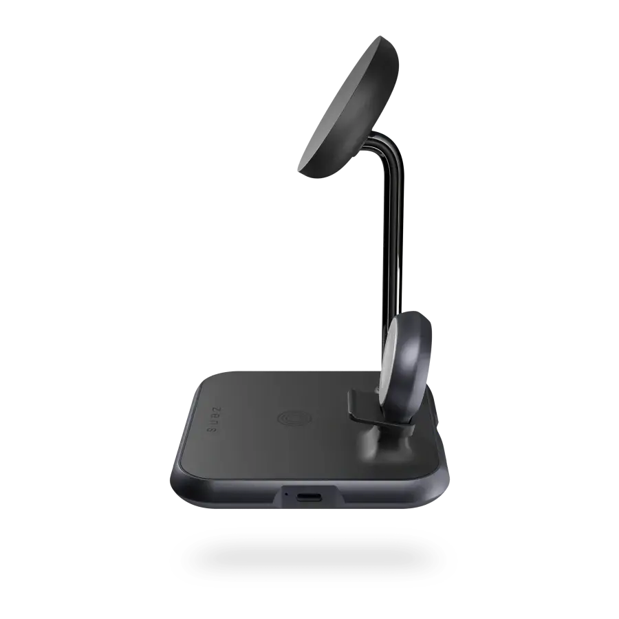 Магнітний бездротовий зарядний пристрій 4-в-1 Zens Magnetic + Watch Aluminium Wireless Charger Black (ZEDC20B/00)