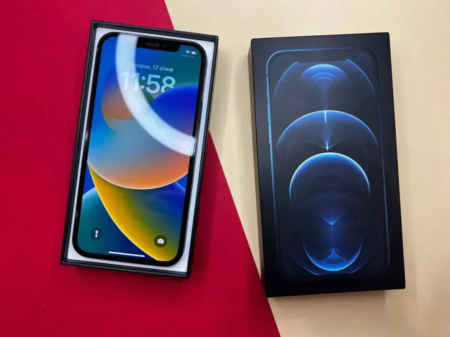 📲USED Apple iPhone 12 Pro 512GB Pacific Blue (MGM43, MGMX3),🔋86% (Состояние - 9.5/10, Комплект - iPhone, коробка | гарантия - 1 мес.)