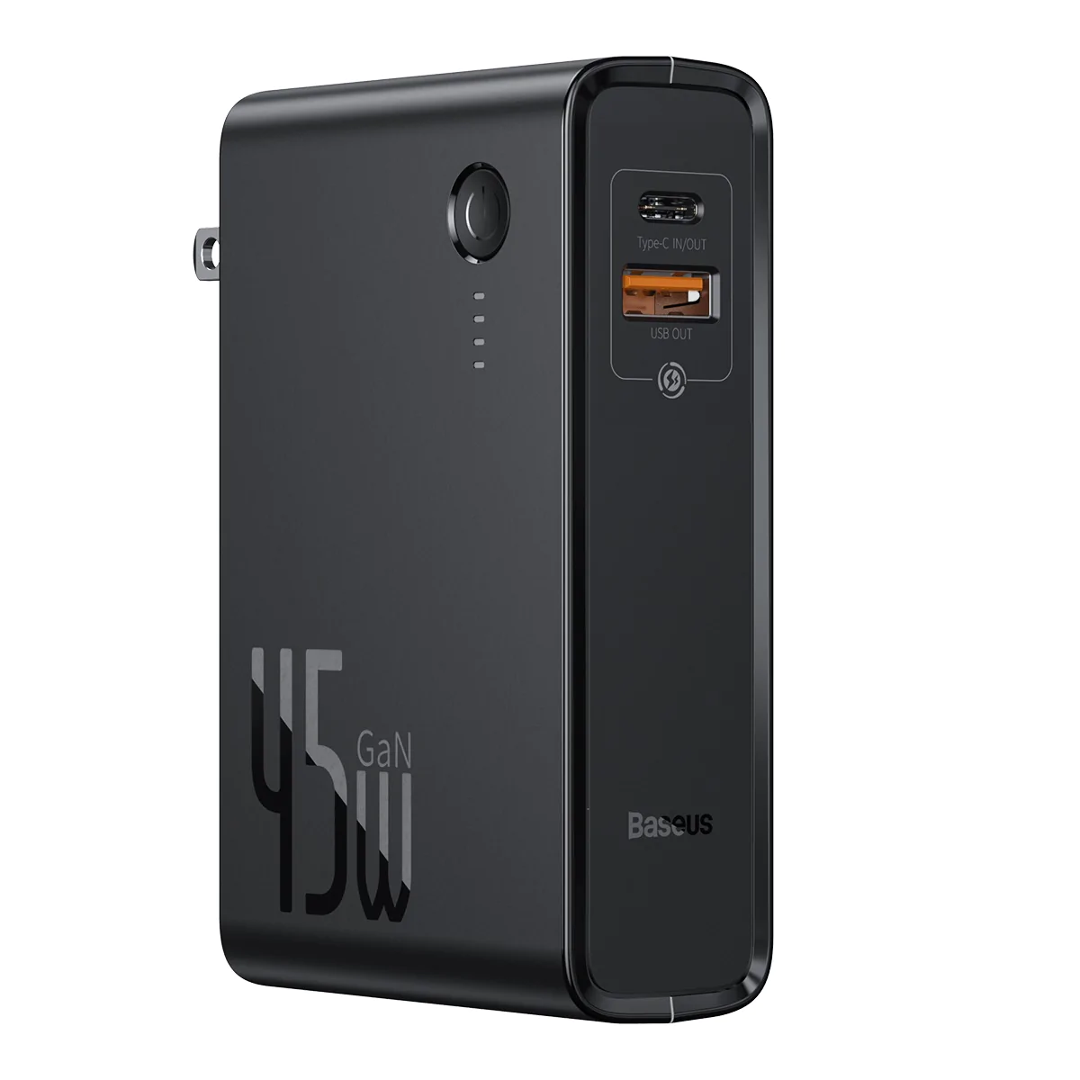 Мережевий зарядний пристрій та зовнішній акумулятор Baseus GaN Power Bank 10000mAh & Charger 45W Black (PPNLD-C01)