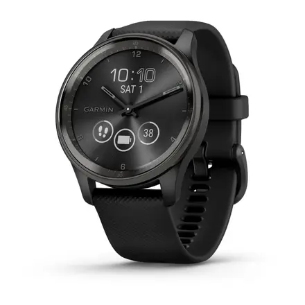 Смарт- часы Garmin Vivomove Trend Slate S. Steel Bezel with Black Case and S. Band (010-02665-00)