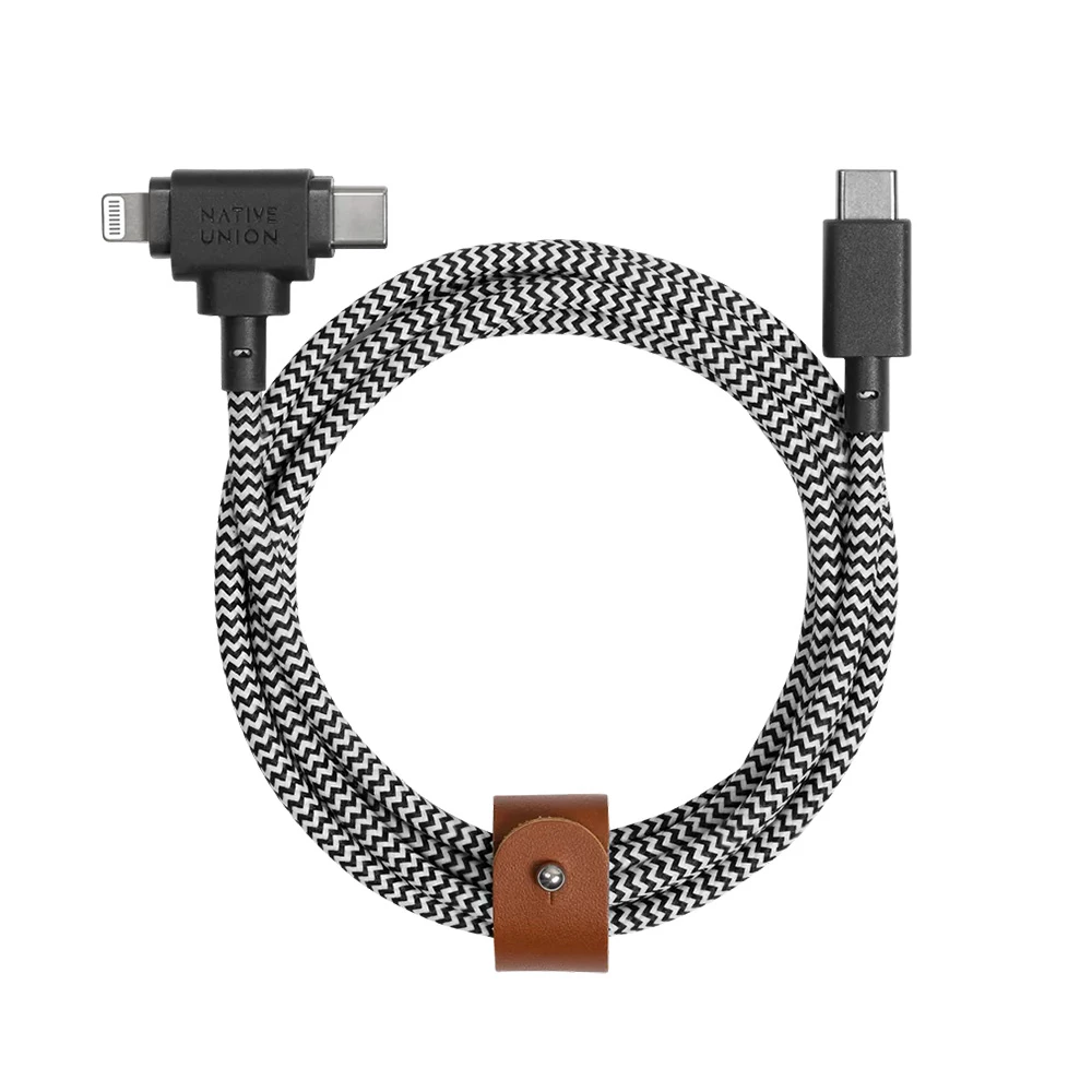 Native Union Belt Cable Universal USB-C to USB-C/Lightning Zebra (1.5 m) (BELT-CCL-ZEB-NP)