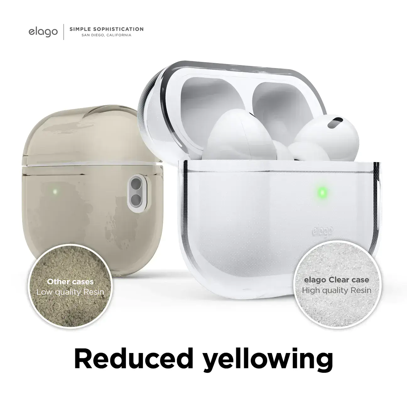 Elago Clear Basic case with Round Straps for AirPods Pro 2 - Lovely Pink (EAPP2CL-BA+ROSTR-LPK)