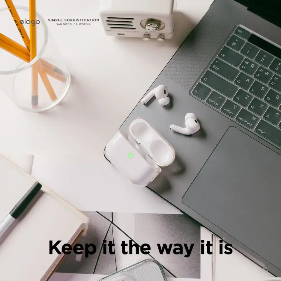 Elago Clear Basic case with Round Straps for AirPods Pro 2 - Neon Yellow (EAPP2CL-BA+ROSTR-NYE)