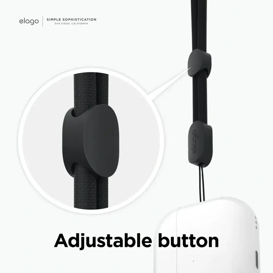 Elago Clear Basic case with Round Straps for AirPods Pro 2 - Transparent (EAPP2CL-BA+ROSTR-CL)