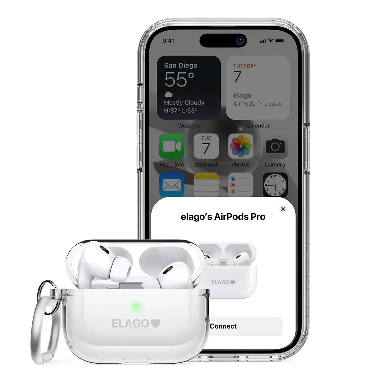 Elago Clear Hang case for AirPods Pro 2 - Neon Yellow (EAPP2CL-HANG-NYE)