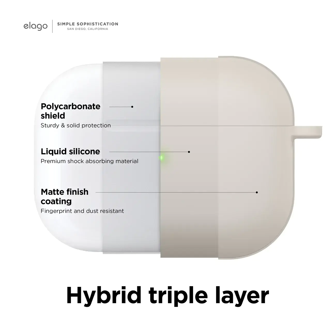 Elago Liquid Hybrid Hang Case for AirPods Pro 2 - Sand Pink (EAPP2RH-HANG-PK)