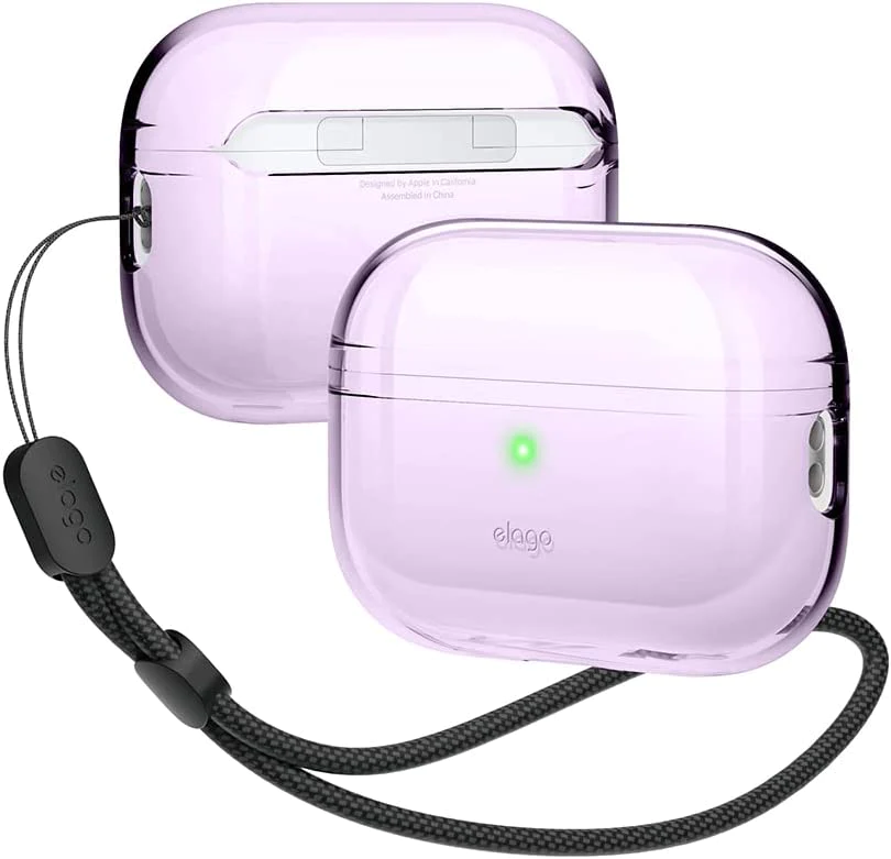 Elago Clear Basic case with Round Straps for AirPods Pro 2 - Lavender (EAPP2CL-BA+ROSTR-LV)
