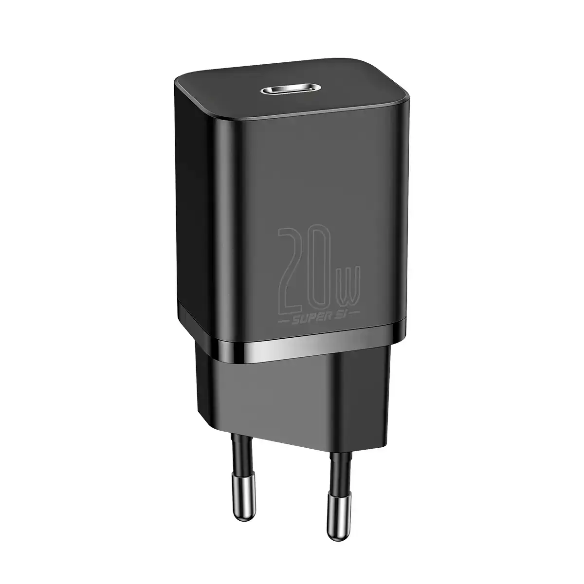 Мережевий зарядний пристрій Baseus Super Si Quick Charger 1C 20W EU Sets with Type-C to Lightning Cable 1m - Black (TZCCSUP-B01)