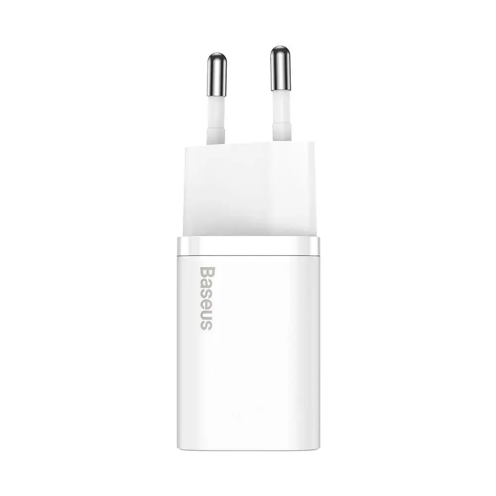 Сетевое зарядное устройство Baseus Super Si Quick Charger 1C 20W EU Sets with Type-C to Lightning Cable 1m - White (TZCCSUP-B02)