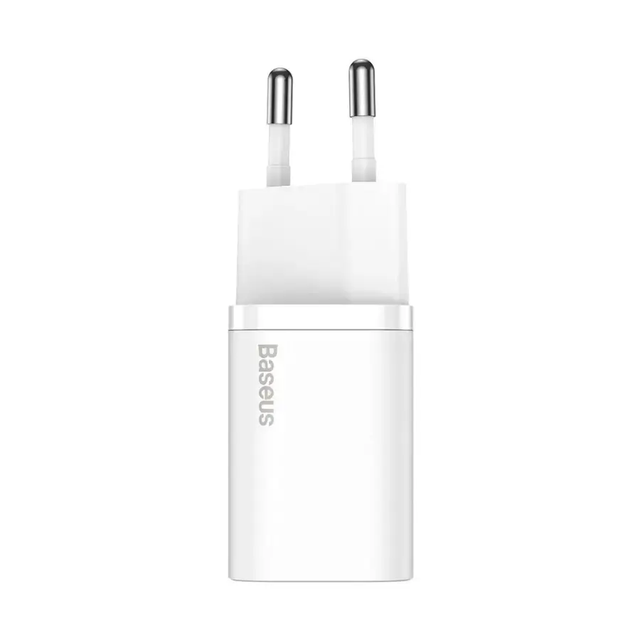 Мережевий зарядний пристрій Baseus Super Si Quick Charger 1C 20W EU Sets with Type-C to Lightning Cable 1m - White (TZCCSUP-B02)