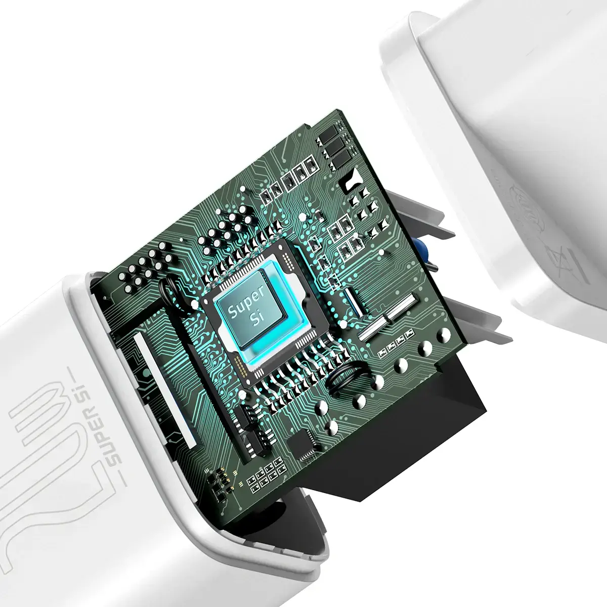 Сетевое зарядное устройство Baseus Super Si Quick Charger 1C 20W EU Sets with Type-C to Lightning Cable 1m - White (TZCCSUP-B02)