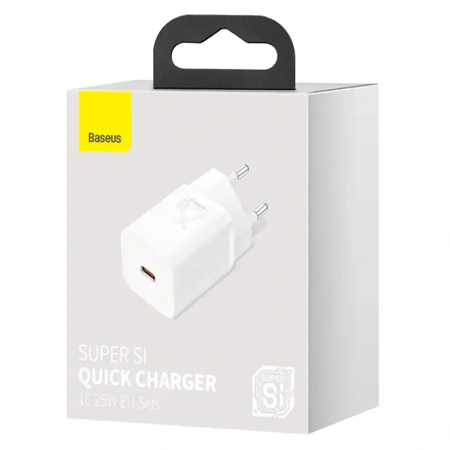 Мережевий зарядний пристрій Baseus Super Si Quick Charger 1C 25W - White (CCSP020102)