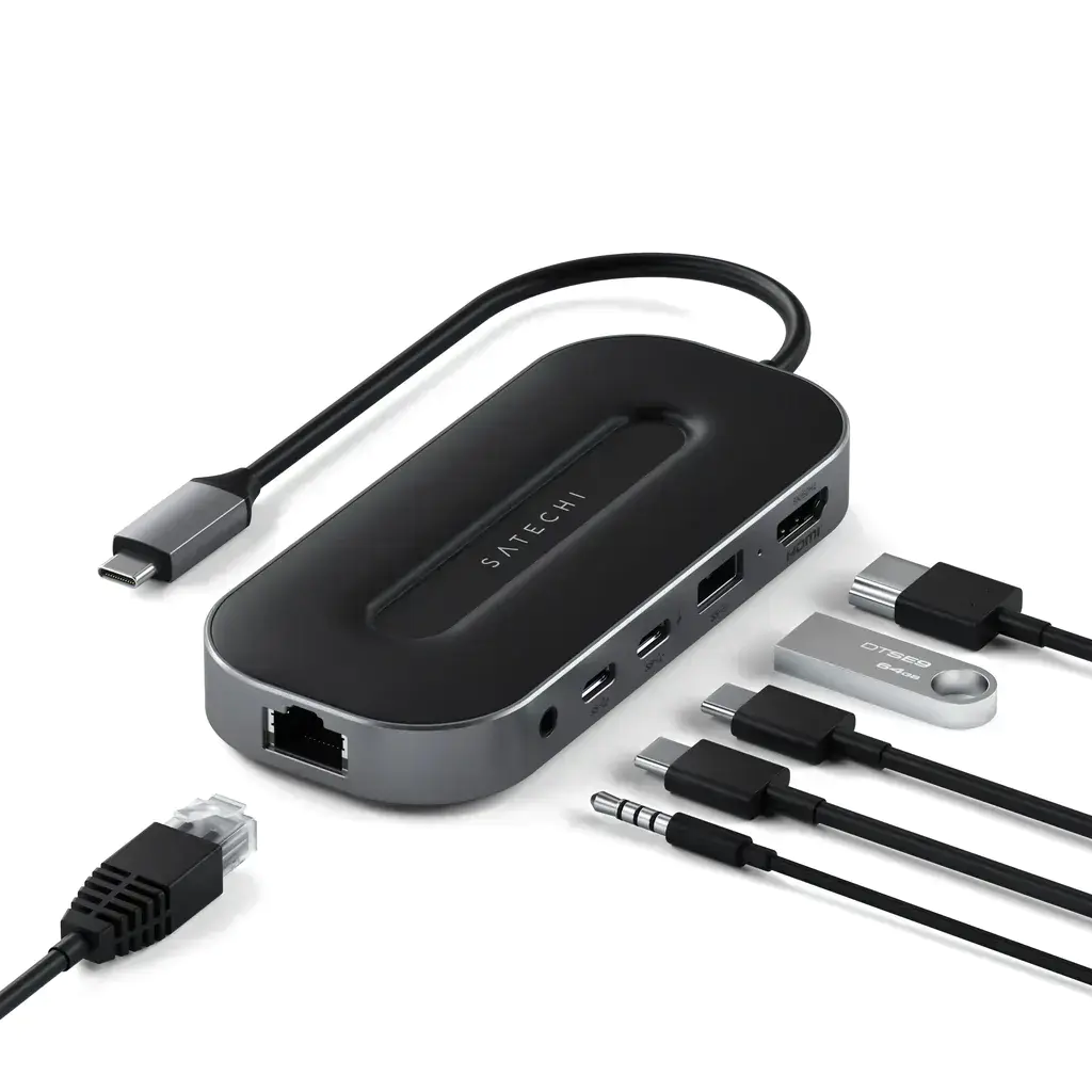 Мультипортовий адаптер Satechi USB-4 MultiPort W2.5G Ethernet Adapter Space Gray (ST-U4MGEM)