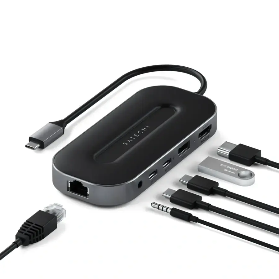 Мультипортовий адаптер Satechi USB-4 MultiPort W2.5G Ethernet Adapter Space Gray (ST-U4MGEM)